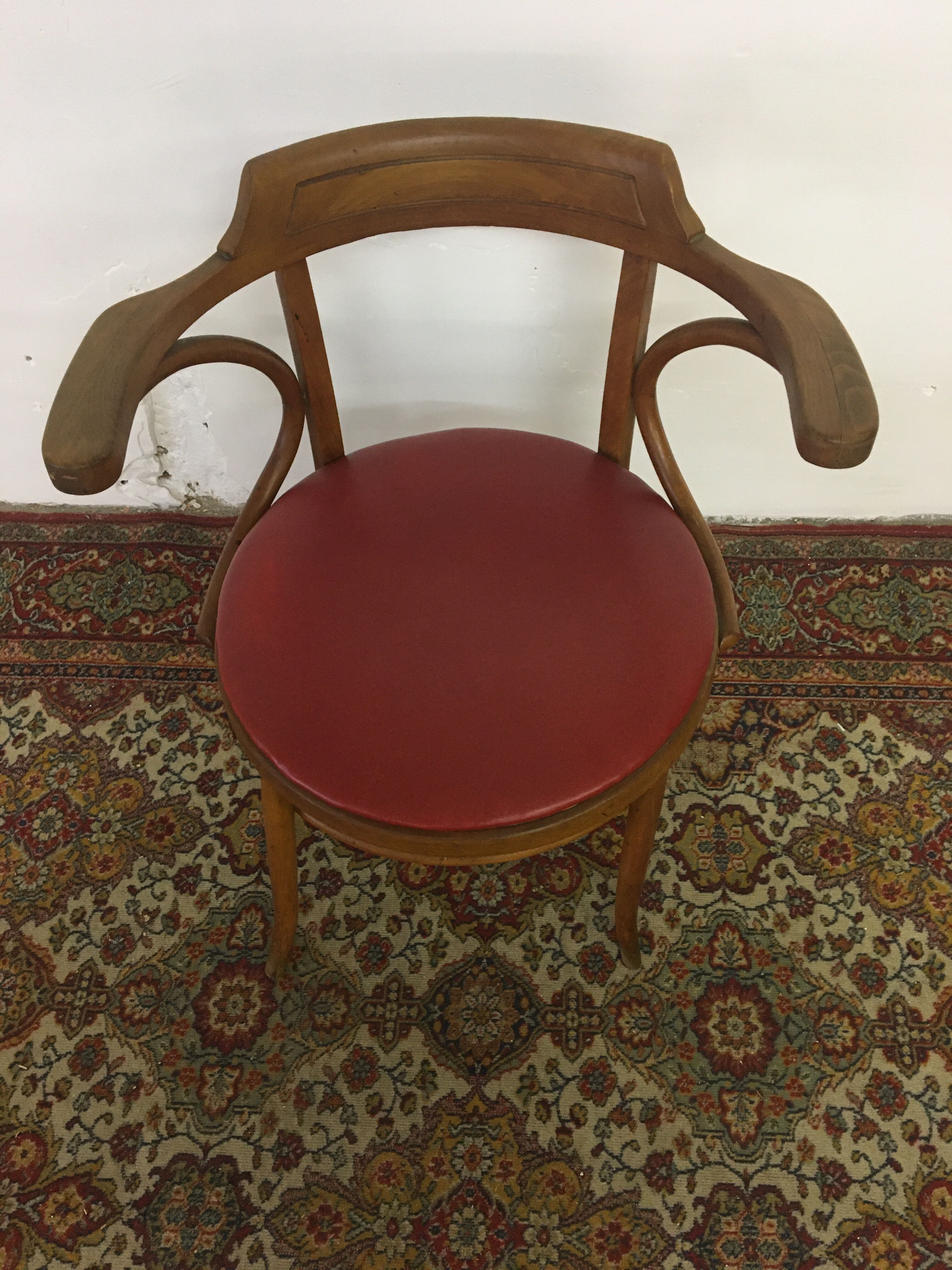 Old curved wooden chair