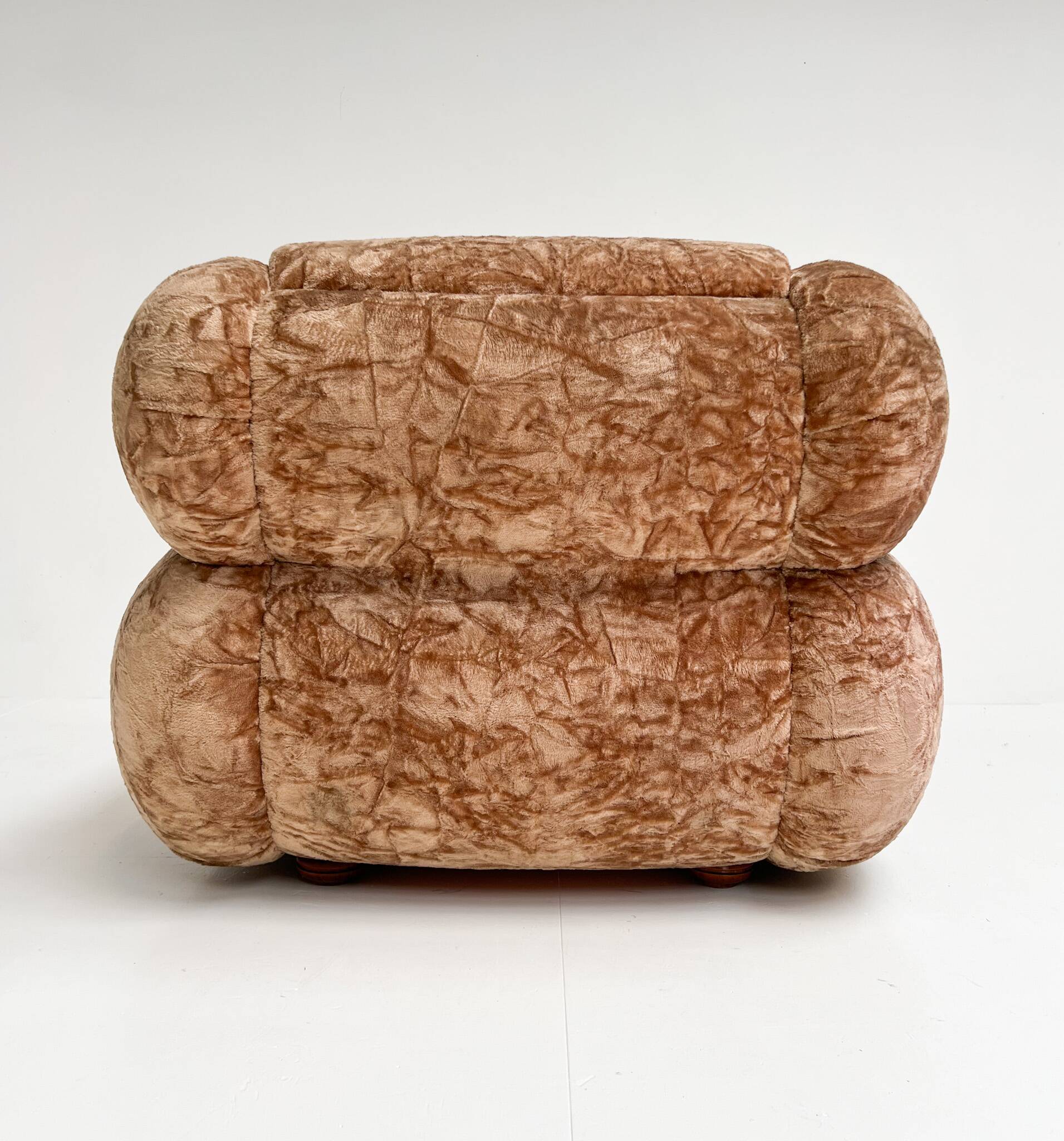 Velvet Italian XL armchair, 1970s