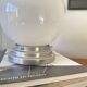 Ceiling light fixture globe white opal glass 20 cm aluminium base