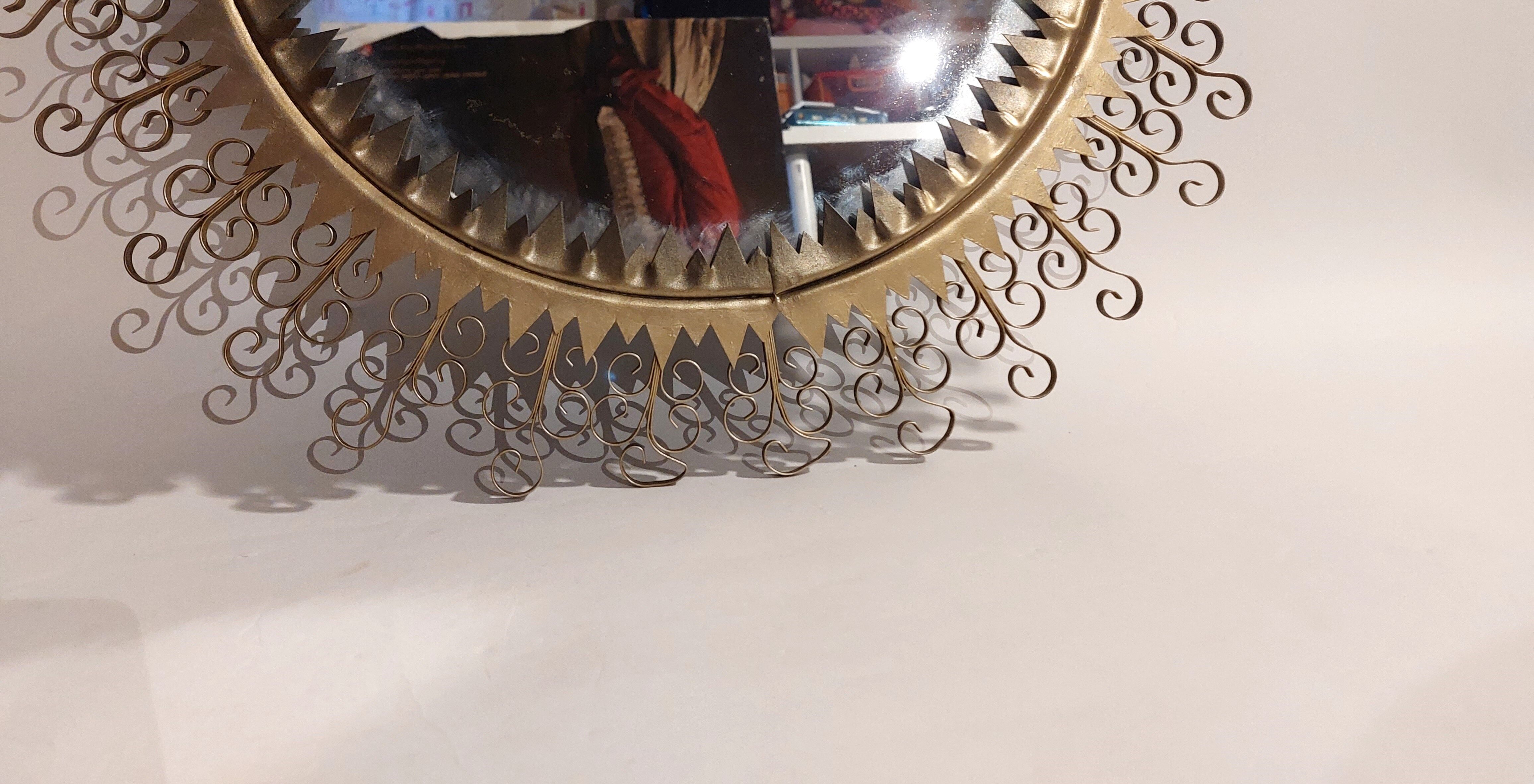 Golden wrought iron Chaty mirror 1960