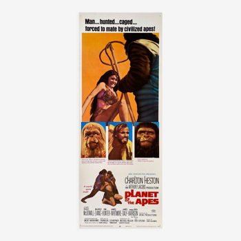 La planete des singes affiche de film américaine - 35x91 cm. - 1968 - charlton heston