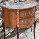 Small half-moon chest of drawers in Louis XV style marquetry, 19th century period