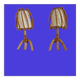 Pair of sconces Louis Sognot in rattan, bamboo 60s