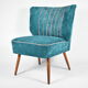 Cocktail vintage armchair, 60s, turquoise with pink edge, restored