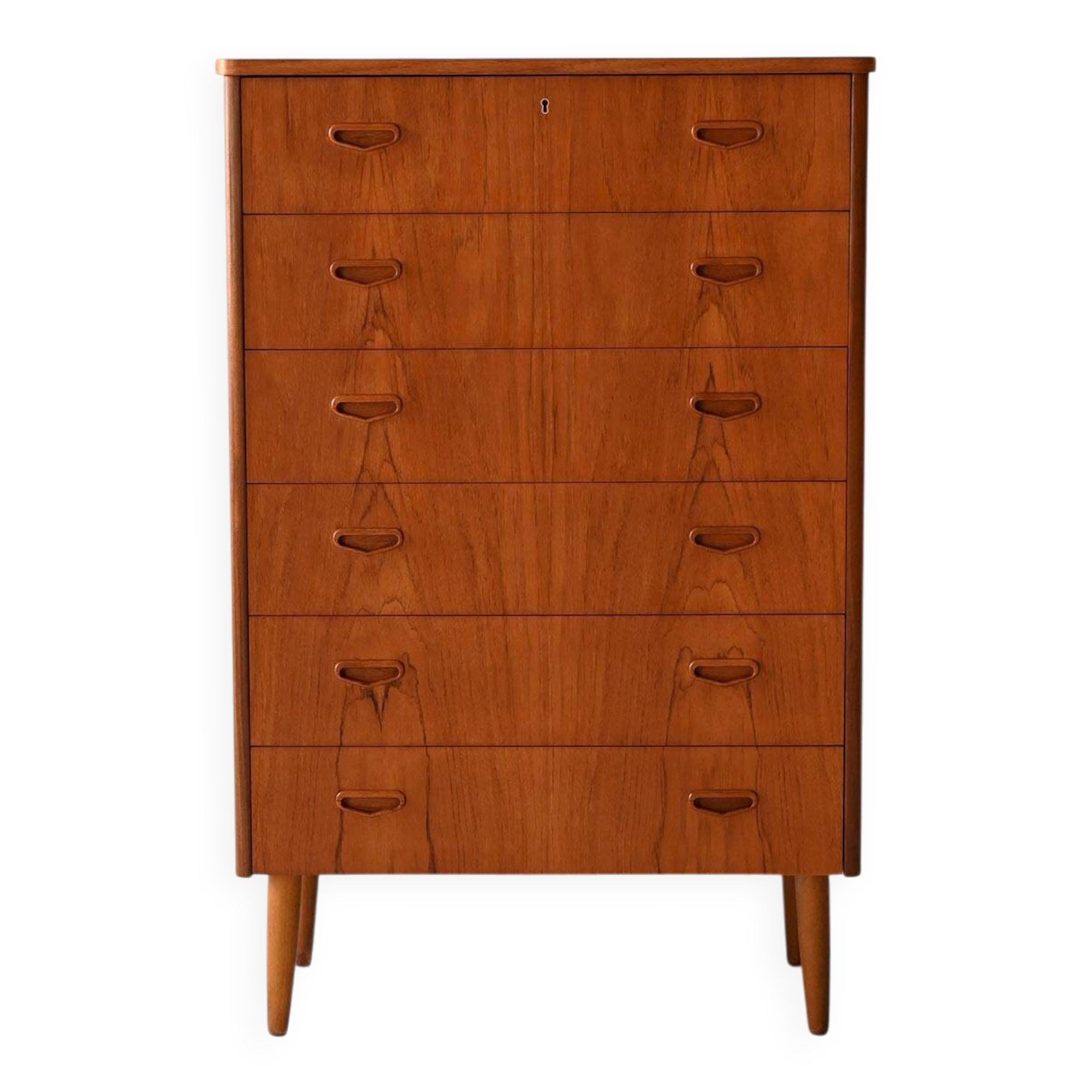 1950s Scandinavian Teak Chest of Six Drawers