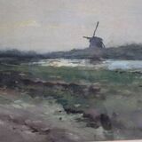 Watercolor signed Jan van der Linde framed
