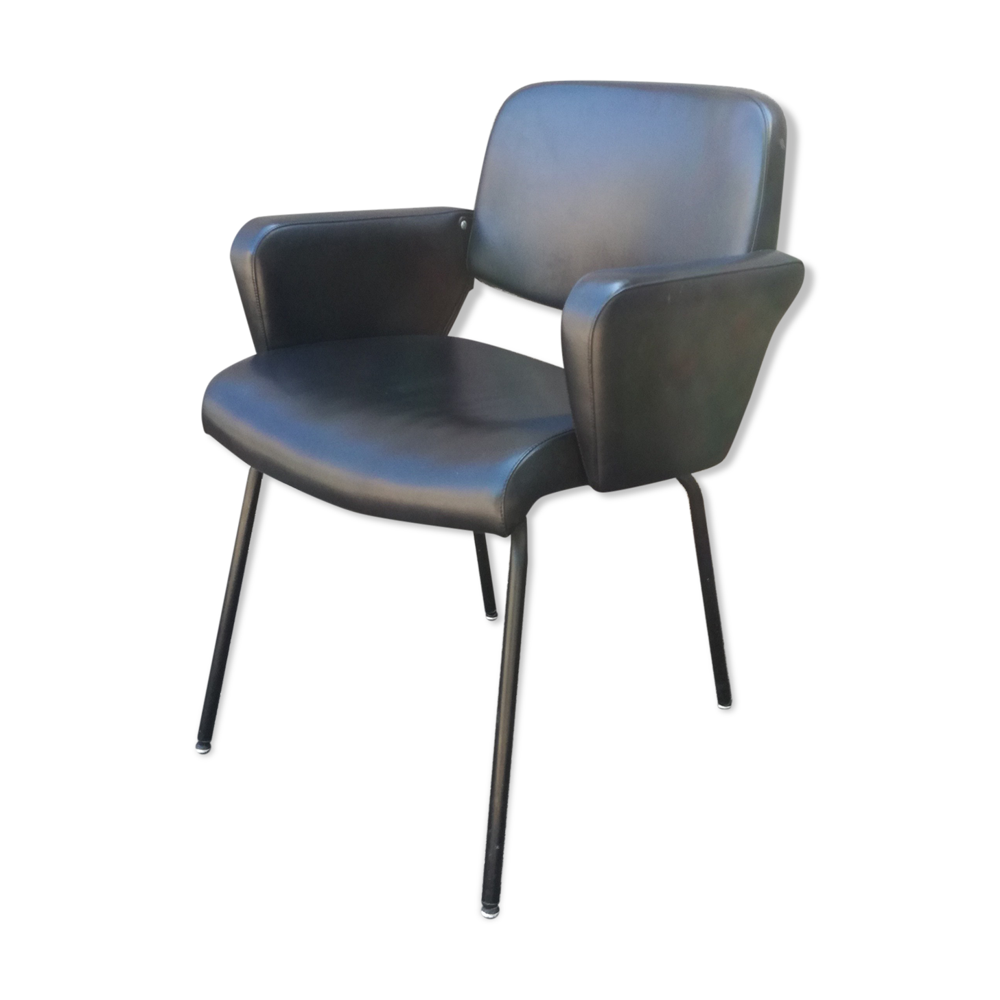 Black office chair in imitation leather