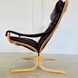 Vintage mid-century scandinavian brown leather lounge chair by ingmar relli