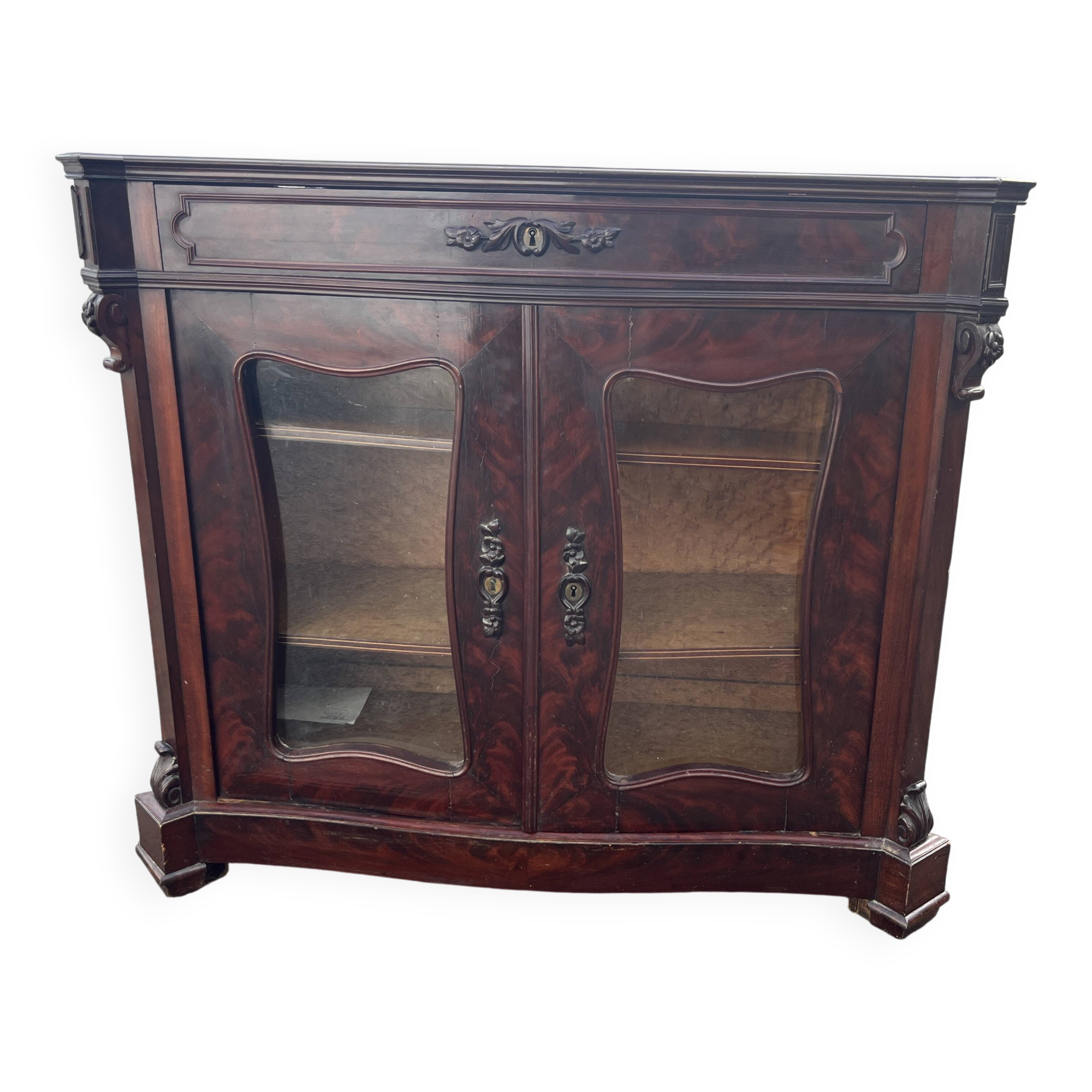 Napoleon III style mahogany display cabinet