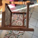 Set of 8 varnished oak chairs with straw seats