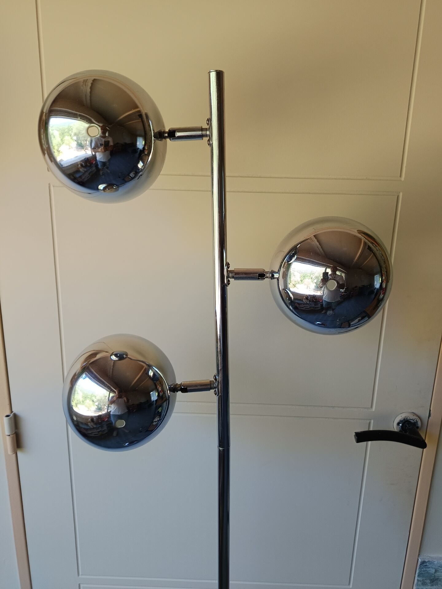 Vintage chrome floor lamp Space Age - 3 "Eyeball" globes (1970s)