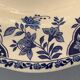 9 assiettes creuses en faïence bleue et blanche de Gien, 1960