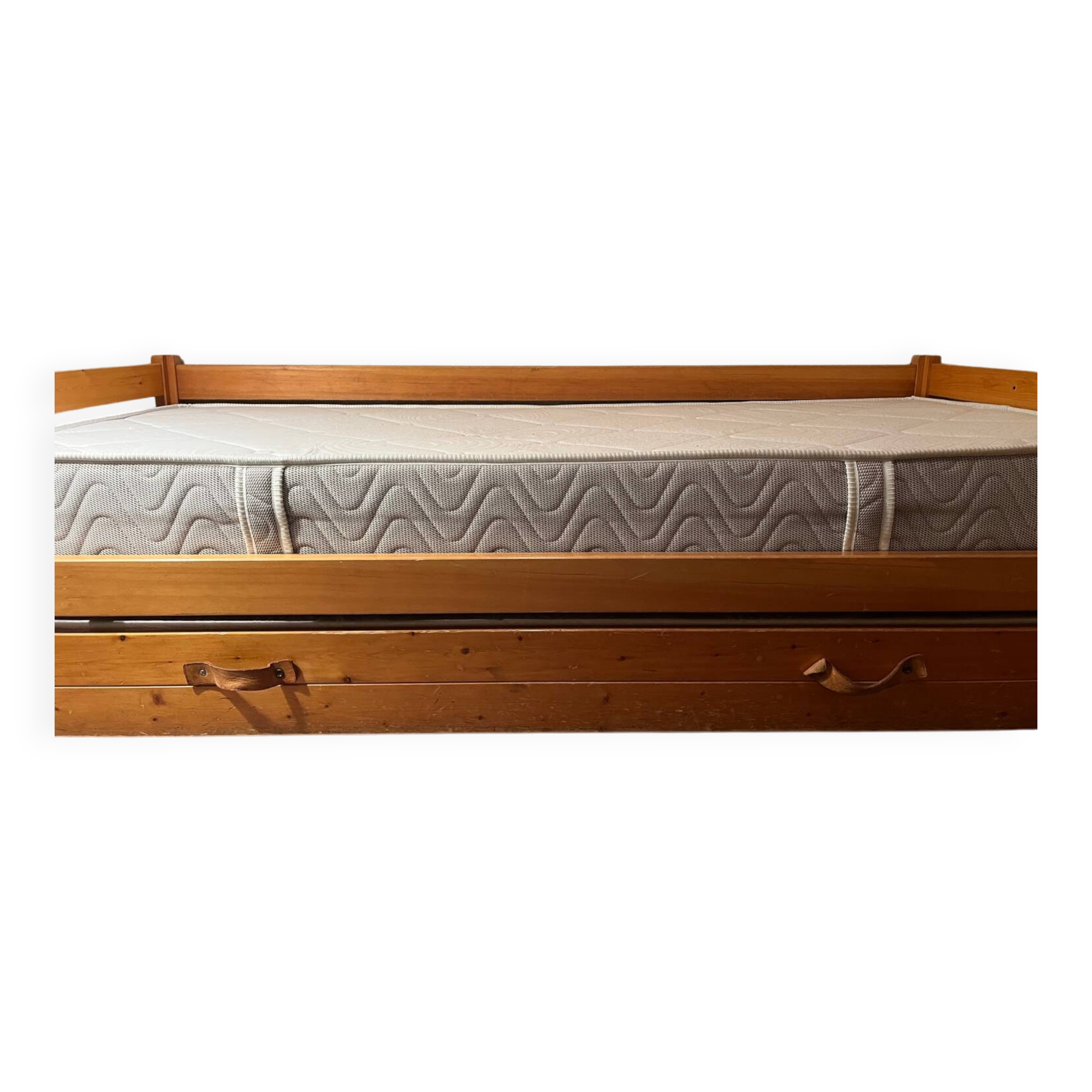 Vintage solid pine trundle bed