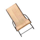 Lounge flesh wrought iron and braided wicker