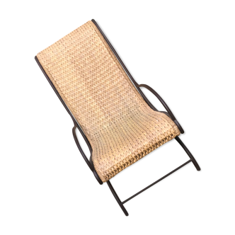 Lounge flesh wrought iron and braided wicker