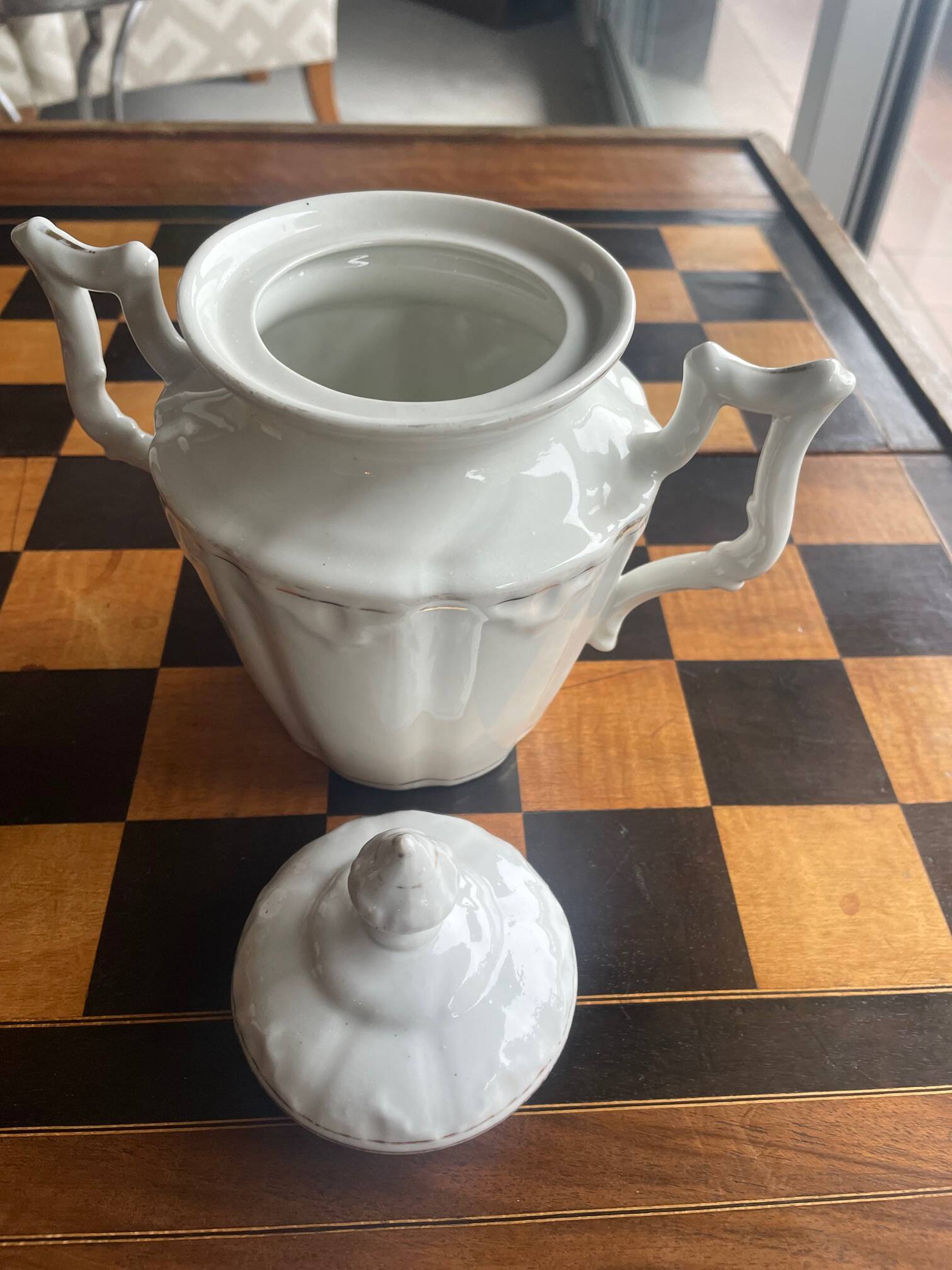 White porcelain sugar bowl