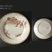7 flat plates in earthenware from Sarreguemines U&C "Carmen"