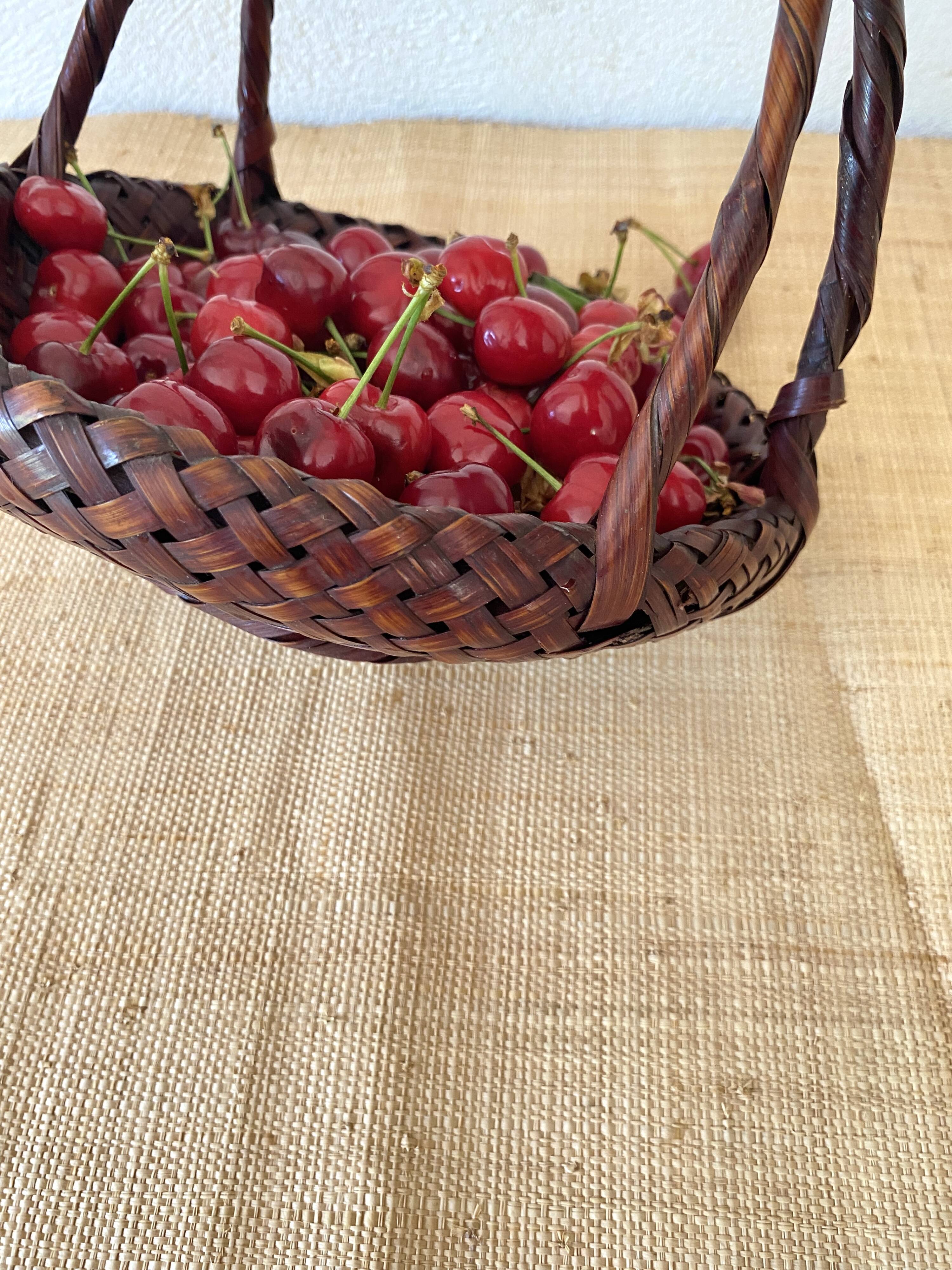 Japanese Ikebana basket, woven bamboo, 1960
