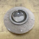 ASHTRAY in MARBLE and METAL CHROME Vintage circa 1970