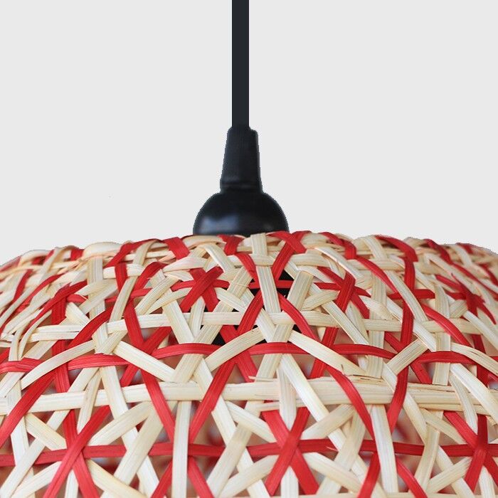 Red Rattan Pendant Light