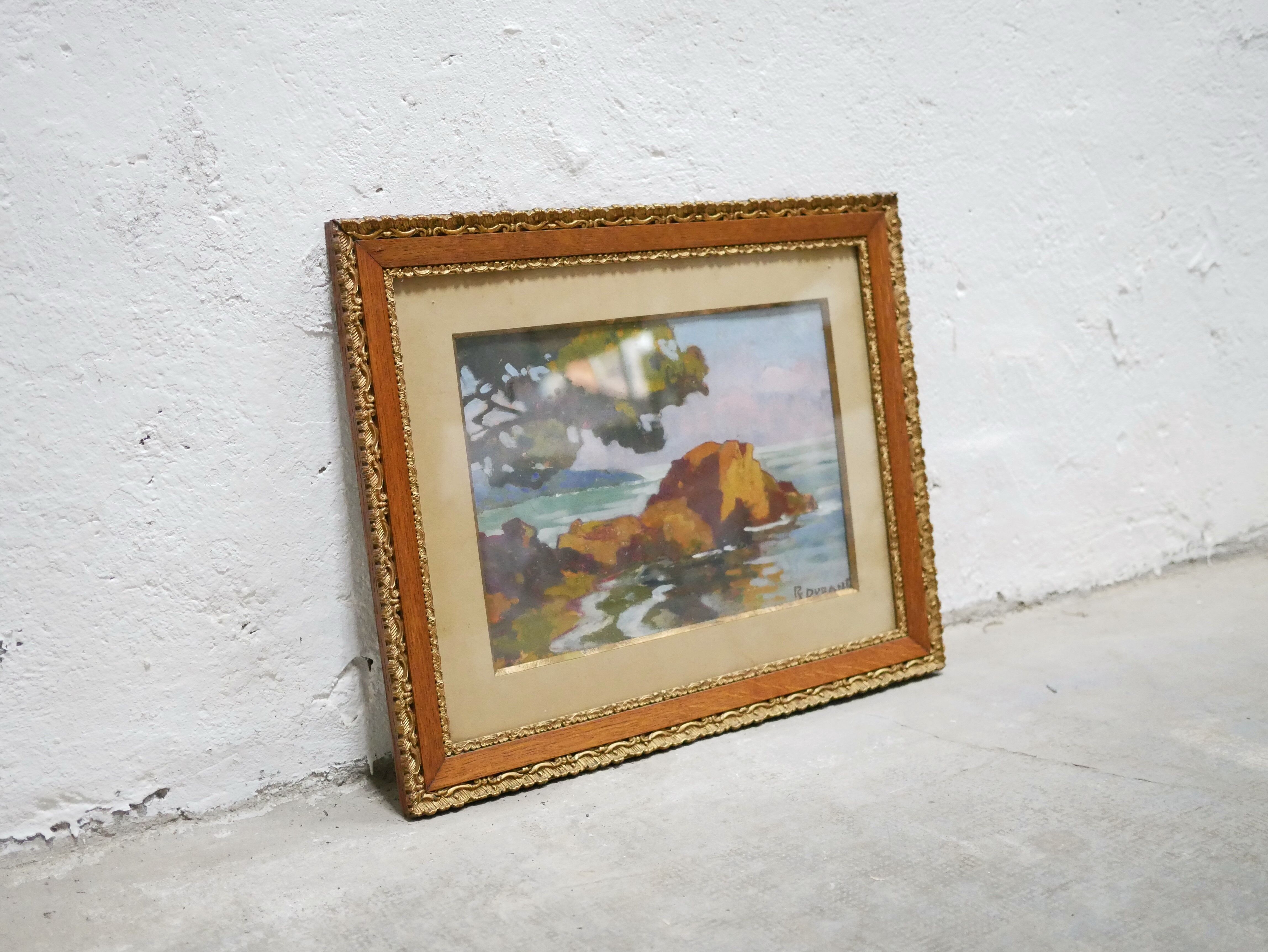 Tableau vintage, peinture signée R. Durand