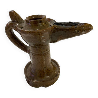 Very old glazed oil lamp