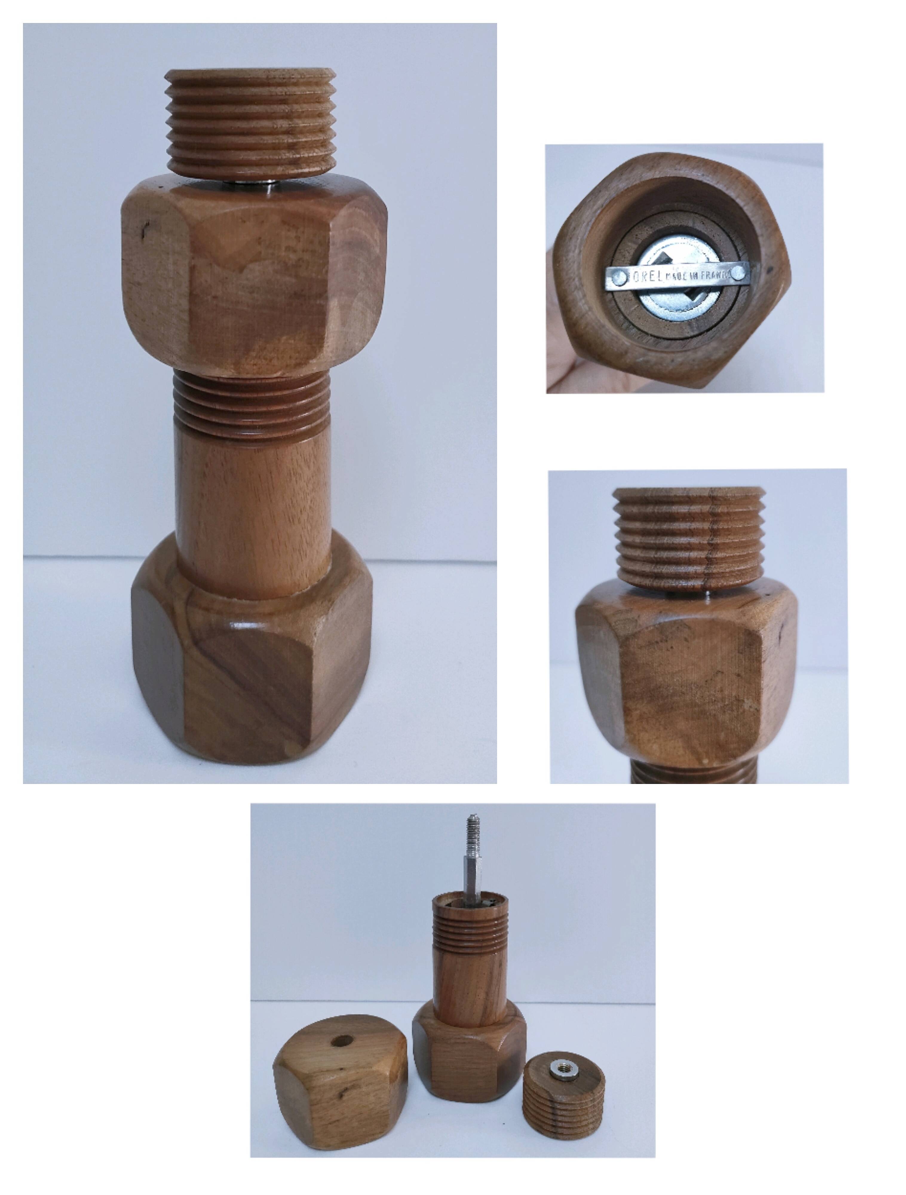 Borel design wooden pepper mill from the 70s