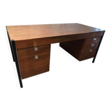 Pierre Paulin CM 223 desk, mahogany and chrome, Thonet edition, 1950