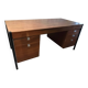 Pierre Paulin CM 223 desk, mahogany and chrome, Thonet edition, 1950