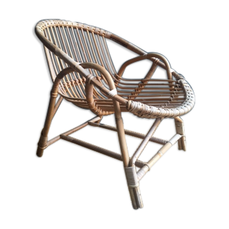 Adult rattan shell armchair