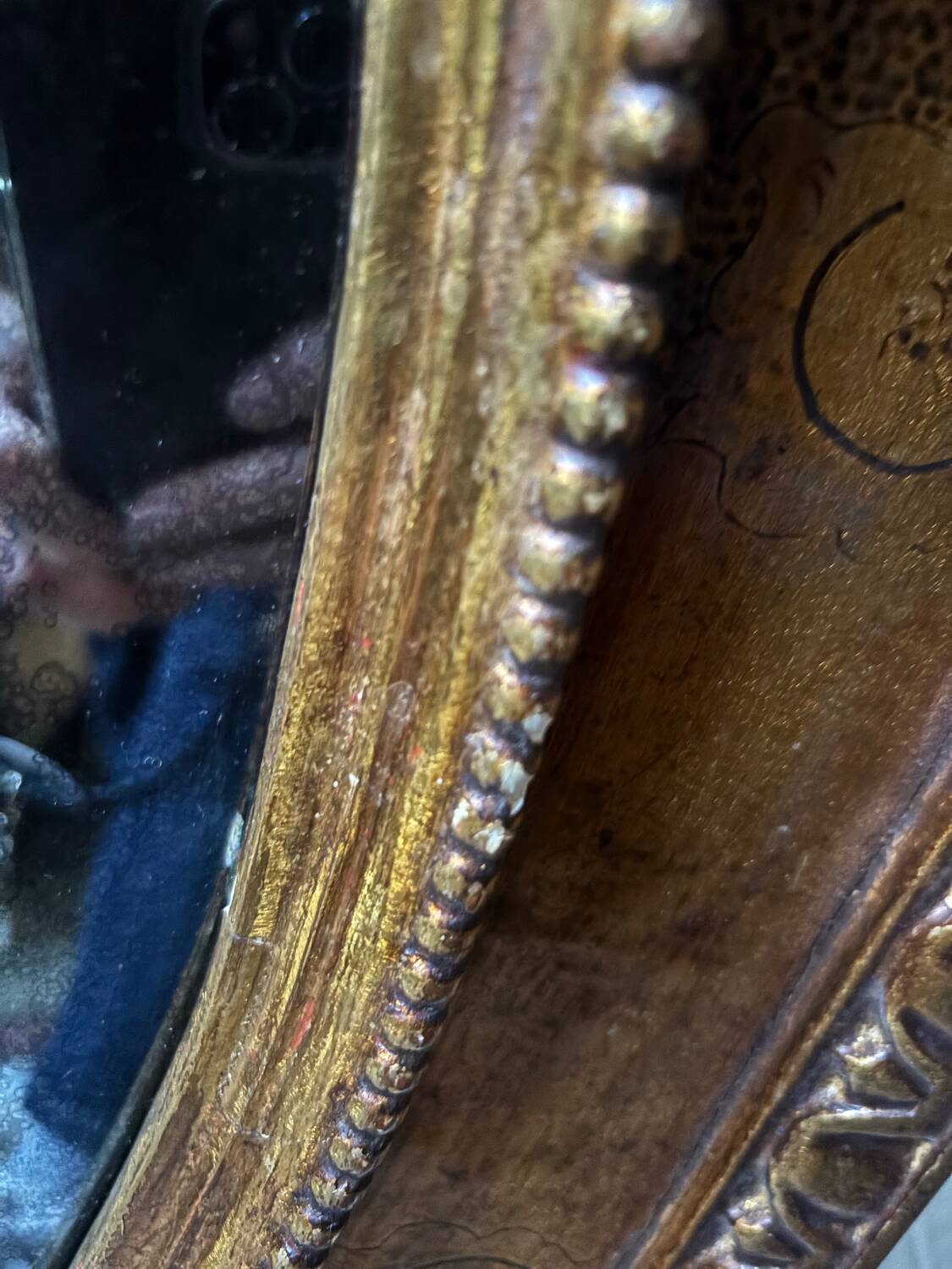 Gilded wooden mirror