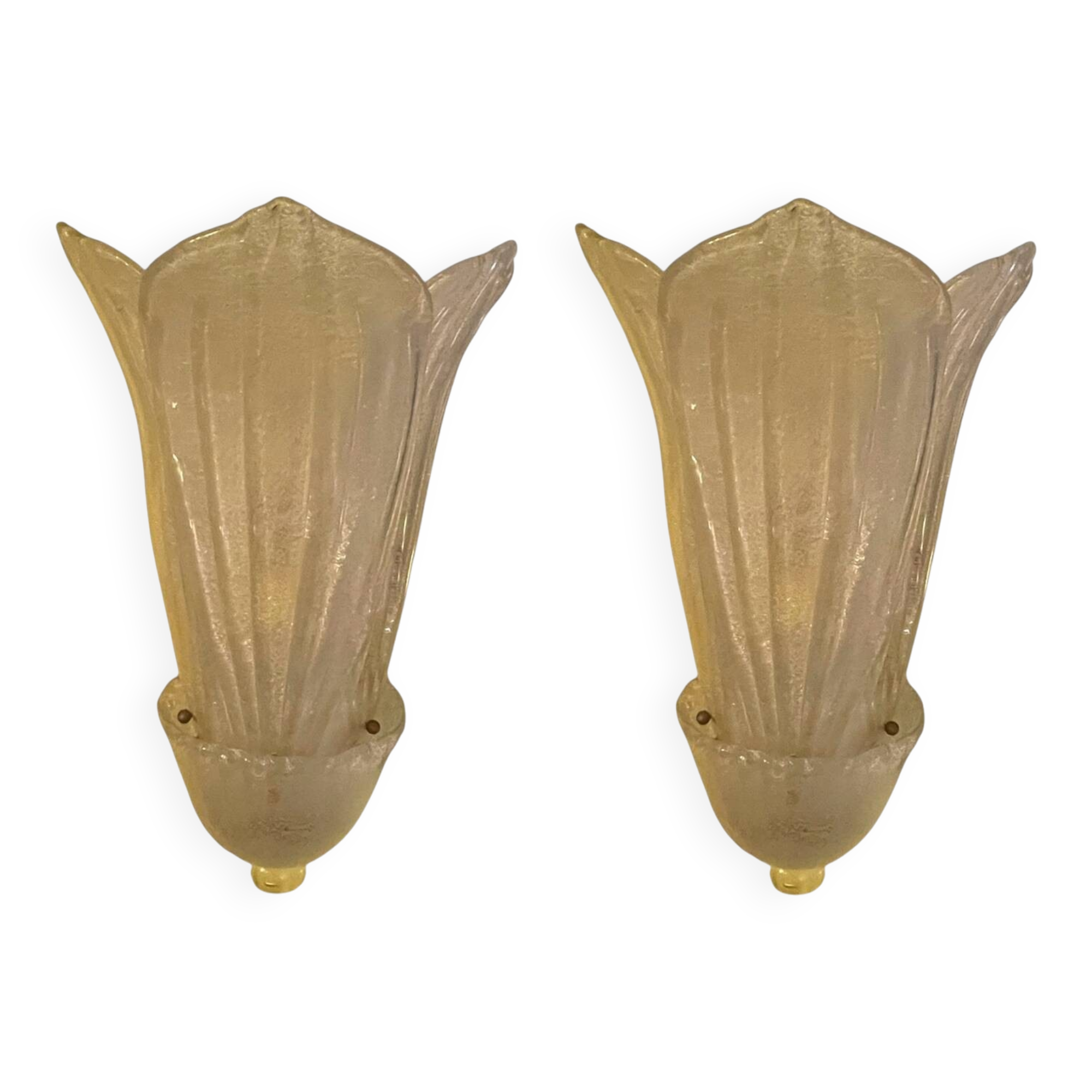 Barovier Toso large Murano glass wall lamp, Italy 1980s