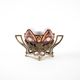 Art Nouveau ceramic platter in gilded basket with grapevine motif, Europe