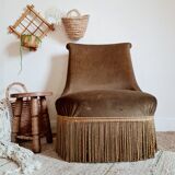 Bronze green velvet toad armchair