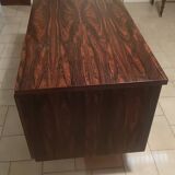 Coffered desk circa 1970 in 4-sided Rio rosewood