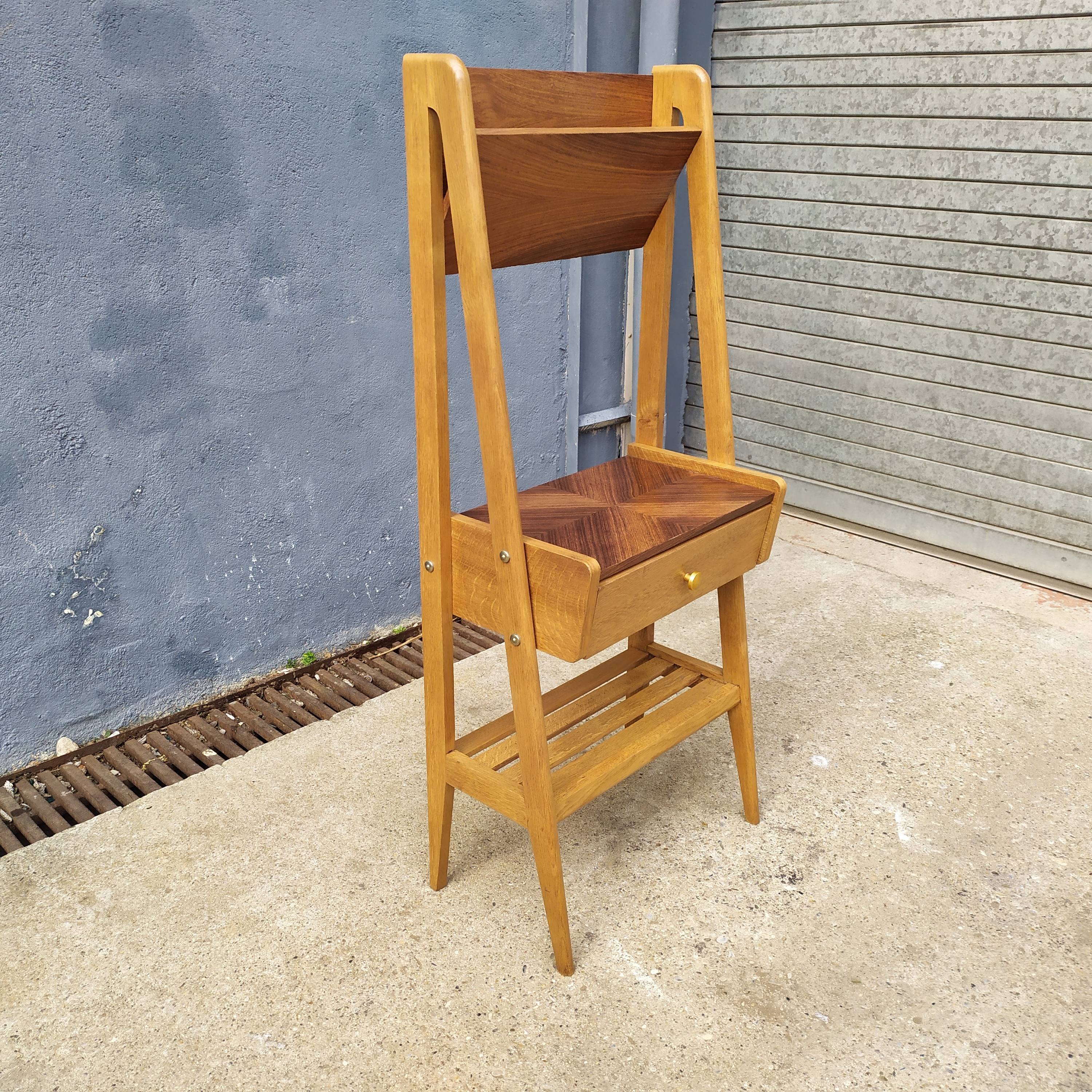 Oak compass foot shelf 1950