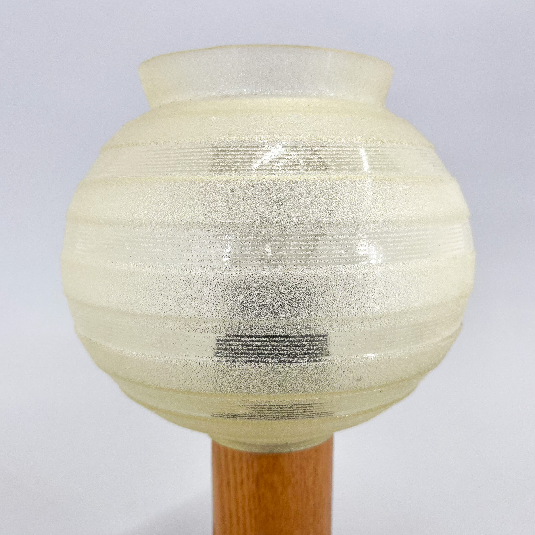 Mid-century Wood & Glass Table Lamp, 1970s
