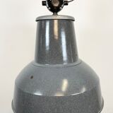 Large Grey Enamel Industrial Factory Lamp from Elektrosvit, 1960s