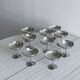10 coupelles sur pied en inox