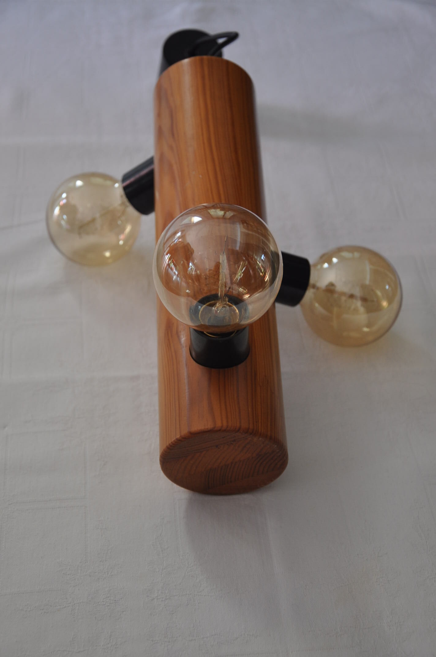 Suspension vintage wood 3 lights