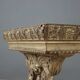 Antique coffee table in carved wood and glass, Italy, 20th century