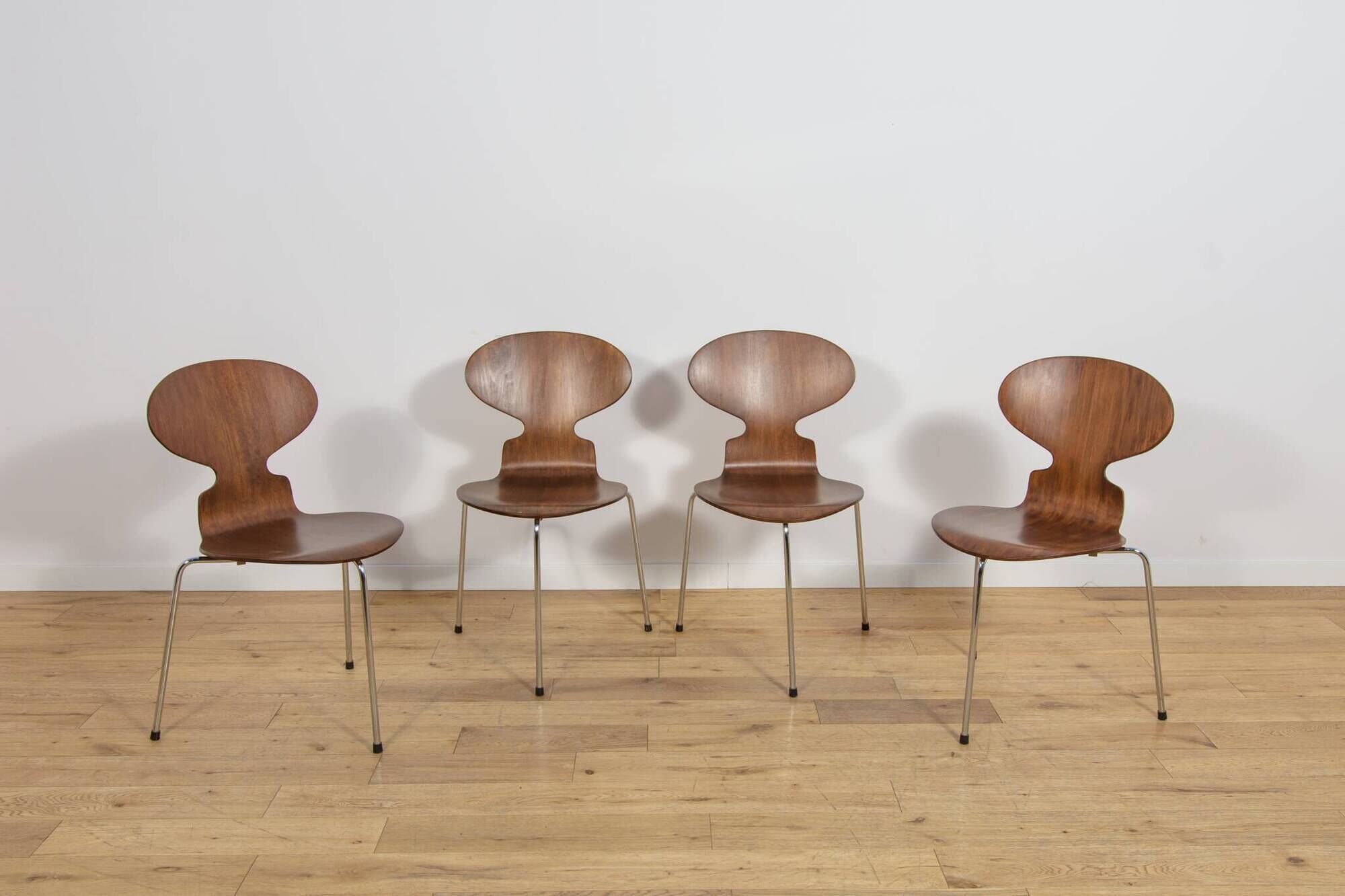 Mid-Century Model 3101 Ant Dining Chairs by Arne Jacobsen for Fritz Hansen, Denmark, 1970s, Set of 4