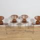 Mid-Century Model 3101 Ant Dining Chairs by Arne Jacobsen for Fritz Hansen, Denmark, 1970s, Set of 4