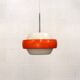 orange and white vintage lamp with chrome accent