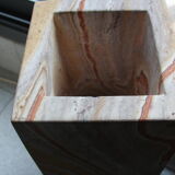 Large serpentine marble floor sheath vase carved into the mass