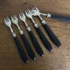 Set de 6 fourchettes à huitres 19e en bois d'ébène