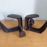 Industrial style bookends shoe shape
