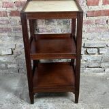 English mahogany side table / serving table with marble top 1900/1920