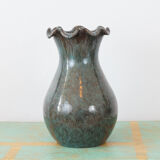 Blue grey Accolay vase in glazed ceramic, with hallmark