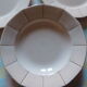 Set of eight pink plates in digoin sarreguemines
